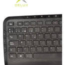 Combo Delux Teclado Slim Multimedia + Mouse + Pad Mouse Xxl Mouse Negro Teclado Negro