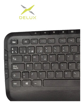 Combo Delux Teclado Slim Multimedia + Mouse + Pad Mouse Xxl Mouse Negro Teclado Negro