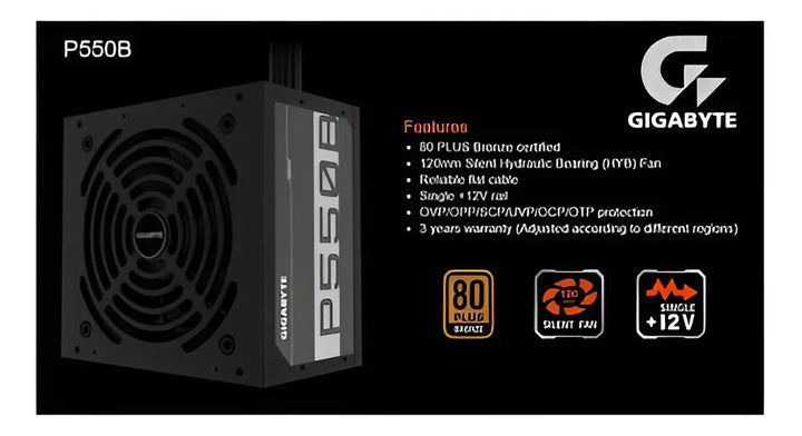Fuente de poder para PC Gigabyte P550B 550W