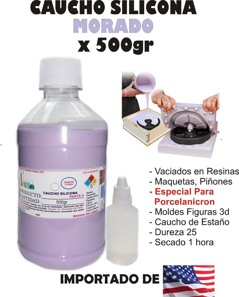 Caucho Silicona Moldes Mold 25 Liquido X500g Esculturas
