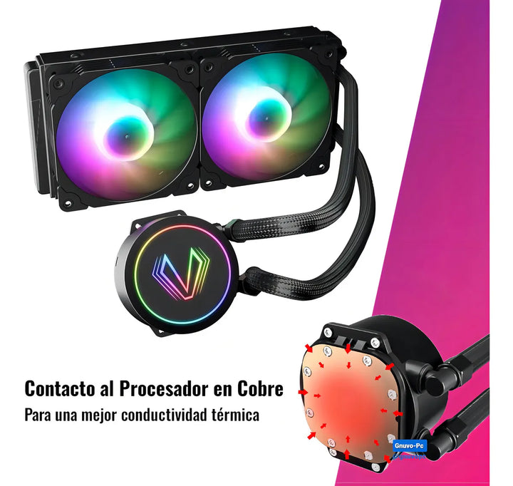 Refrigeración Líquida Vetroo V240 240mm Argb Hasta 250 Tdp