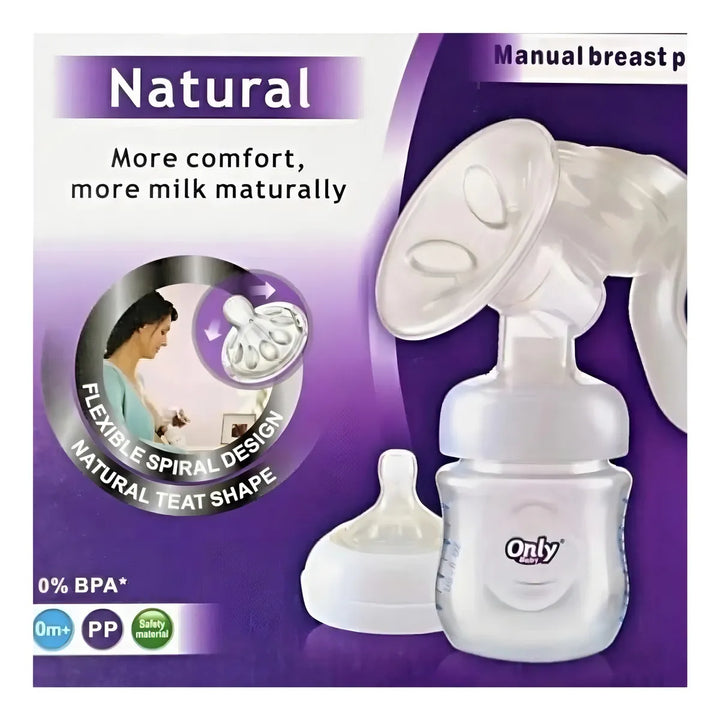 Extractor De Leche Manual + Pezoneras Par Con Cajita