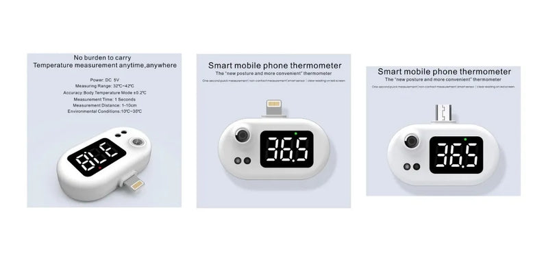 Mini Termómetro Digital Para Teléfono Móvil Con Pantalla Led