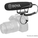 Micrófono Condensador Super Cardioide Boya BM2021 Tipo Shotgun Para Cámaras DSLR Videocámara Celular PC Alto Rendimiento De Sonido Micrófono Profesional Plug & Play Peso Ligero Super Compacto Práctico