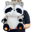 Mapache De Peluche Importado Tierno Y Suave 40cm Gris