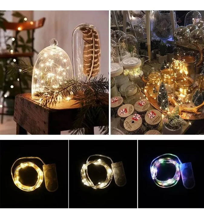 Extensión Alambre Luces Micro Led 3 Metros Decoración Fiesta Amarillo