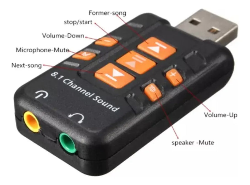 Tarjeta Audio Sonido 8.1 Usb Sound Adapter Channel