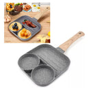Sarten Antiadherente 3 Puestos Cocina Huevos Arepas Gris