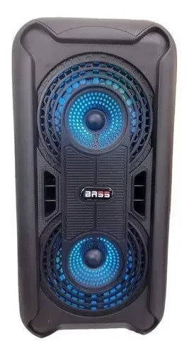 Parlante Bluetooth Portátil Cabina Sonido Fm Usb Micrófono Negro