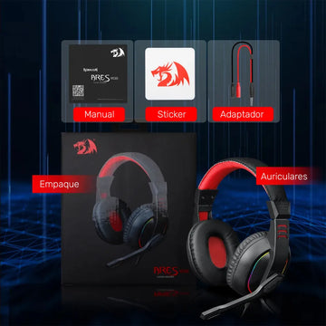Audifonos Gamer Redragon Ares H120 Rgb Negro