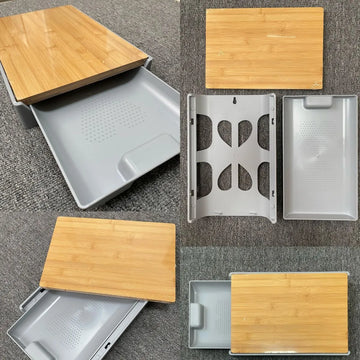 Tabla Cortar Bambú Bandeja Recolectora Organizacion Cocina Lisa
