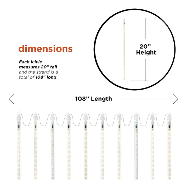 Extensión 10 Tubos Con Luces Navideñas Led Alpine