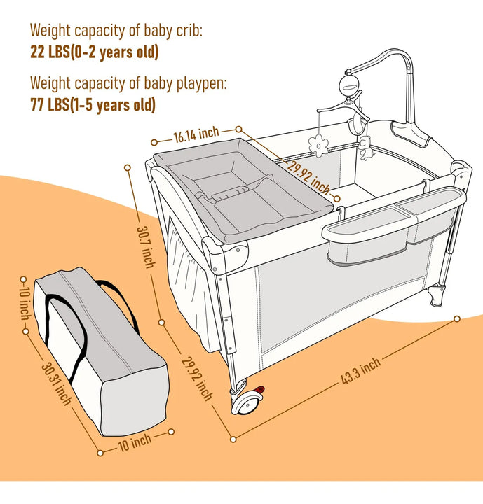 Cuna 5 En 1 Moisés Junto A La Cama Corralito Portátil Rosa