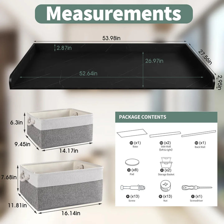 Gldzi Encimera De Lavadora Y Secadora Con 2 Cestas De Almace