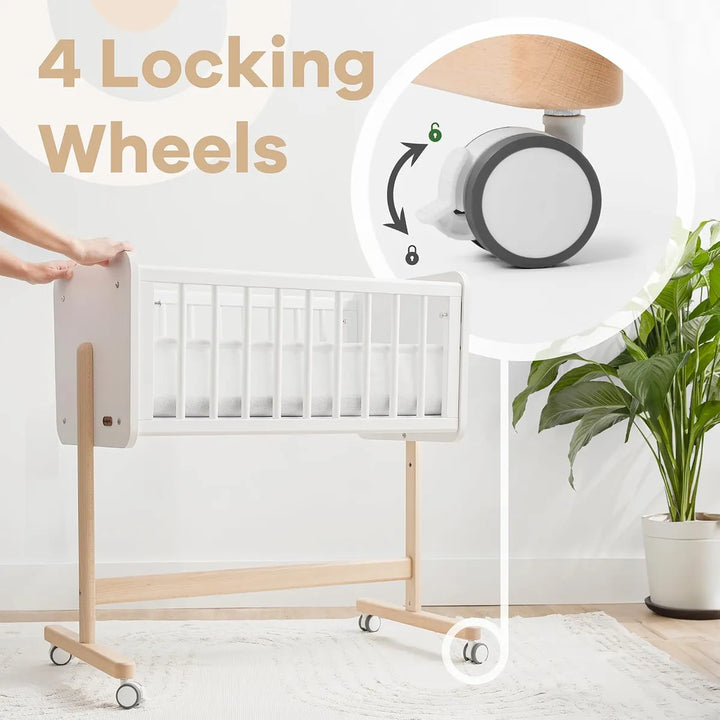 Cuna Lateral De Madera Comfy Cubs - Ultra Segura Y Elegante