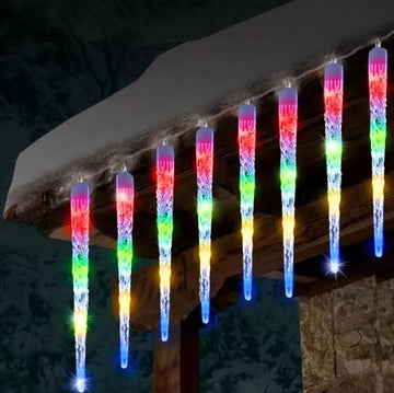 Luz Led Navideña Tubo De 10 Hielos X3 Metros Multicolor