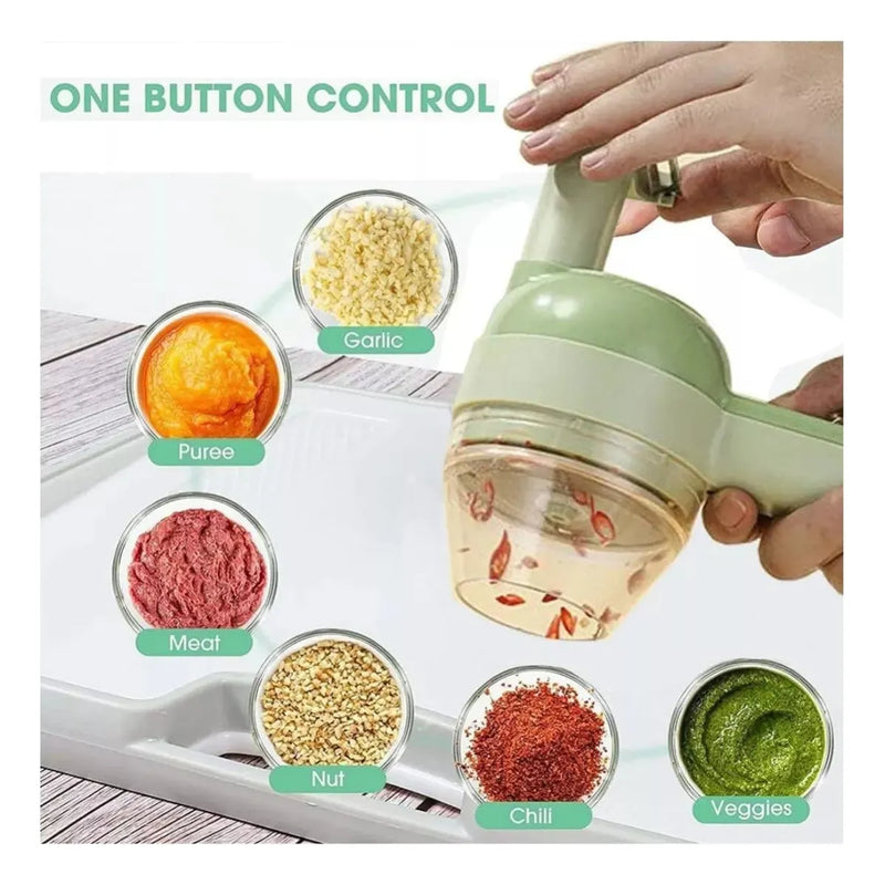 Cortador De Verduras Picatodo Multifuncional 4en1 Recargable