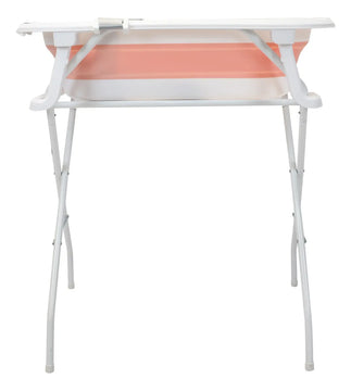 Bañera Plegable Con Soporte Y Cojín Stand Happy Baby Color Rosa