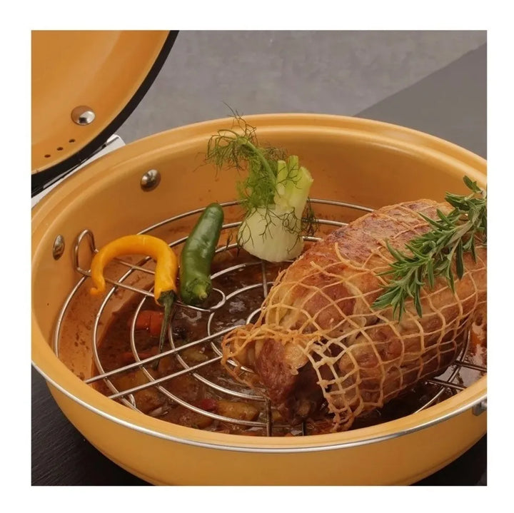 Sarten Doble Antiadherente Doubletta 4 En 1 Mostaza