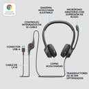 Logitech H390, Diadema Usb / Mic Sin Ruido Y Controles Cable Negro
