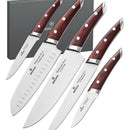 Set 5 Cuchillos Profesionales En Acero Inoxidable Japoneses Pakka Wood