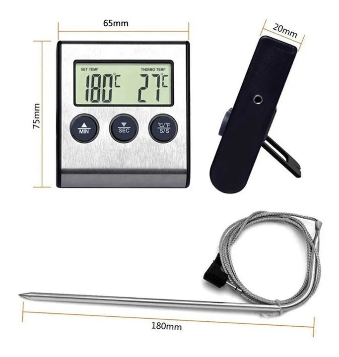 Termometro Digital Horno Cocina Acero Inoxidable Sonda