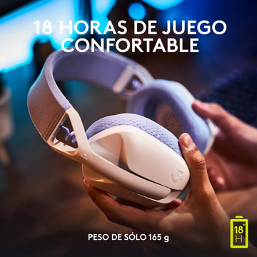 Logitech G435, Diadema Gamer Inalámbrica + Bt / Pc, Ps5 - Bl Color Blanco crudo/Lila