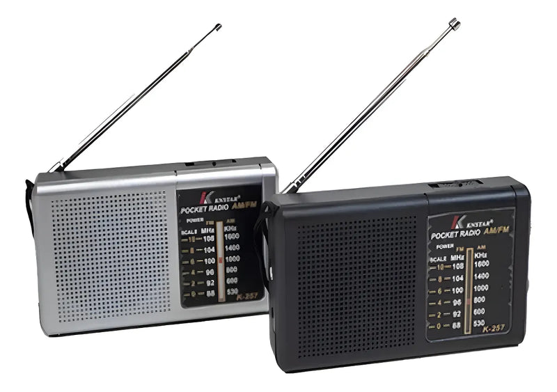 Radio Portatil Mini Am Fm Parlante Auriculares A Pilas Color Negro