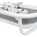 Bañera Plegable Con Soporte Y Cojín Stand Happy Baby Color Gris