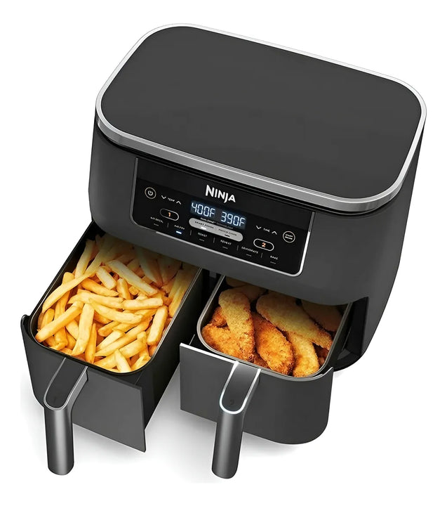 Freidora De Aire Ninja 7.6 Litros 2 Canastas Airfryer 2022 Gris Oscuro