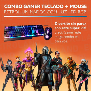 Kit de teclado y mouse gamer Weibo WB-550 Español España de color negro