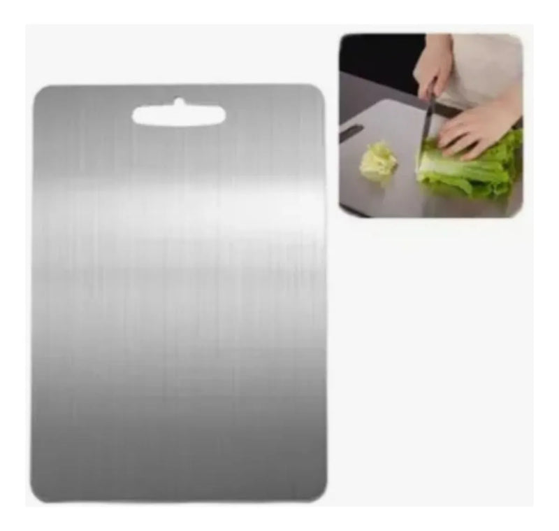 Tabla Corta Acero Inox Rectangular 34x23 Cm Tcaai Gris