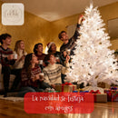 Arbol De Navidad Siberiano 2.25m 534 Puntas Gio Home Pino Navideño Look Natural Base Metalica Artificial Para Decoracion Con Bolas Adornos Extension Cintas Bombillos Botas Campanas Luces Estrella Noel