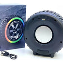 Parlante Bluetooth Llanta Celular Computador Radio Luces Rgb Negro