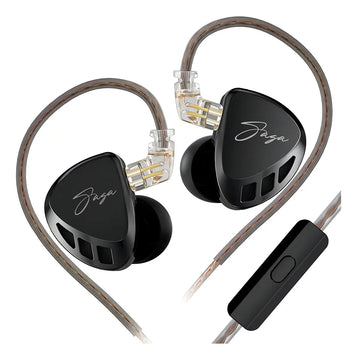 Audífonos Kz Saga Improved Bass Monitores In-ear Hifi Gamer Color Negro Con Micrófono