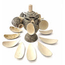 Juego De 8 Cucharas Y 5 Tasas De Totumo Natural + Estructura Marrón
