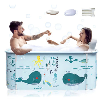 Banera Plegable Portatil Extragrande De 53 Pulgadas Con Cubi