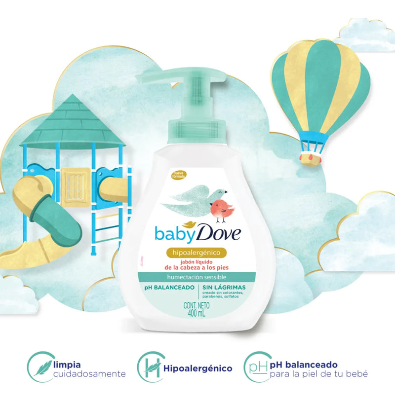 Jabon Liquido Corporal Dove Baby Hidratacion Sensible 400ml