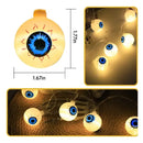 Guirnalda 10 Led Halloween Ojos Blanco Extension 2mt Pilas
