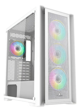 Chasis Gamer Iceberg Titan M16 Blanca X4 Argb Fans Blanco