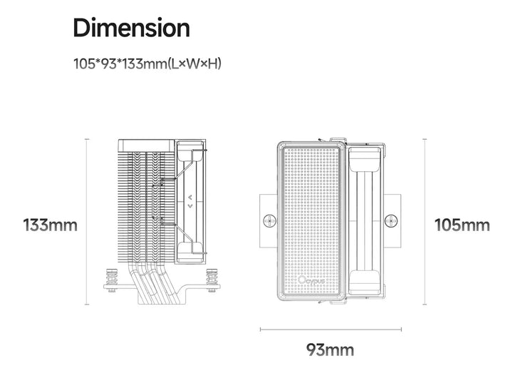 Disipador Ocypus Gamma A40 Bk Argb 2400 Rpm Amd Intel Negro