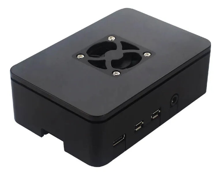 Caja O Case Para Raspberry Pi 4 B Negro Con Ventilador