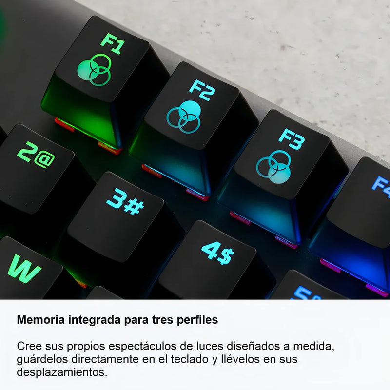 Teclado HyperX Alloy QWERTY Red- Linear inglés US color negro con luz RGB