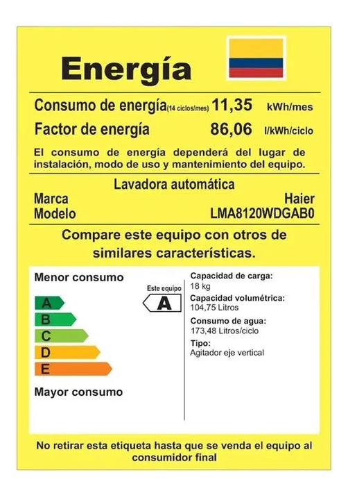 Lavadora Mabe Automática 18 Kg + Licuadora 1,5l Obsequio Gris