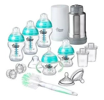 Set Teteros Anticolicos +termo Tommee Tippee 14 Piezas Azul Agua Marina