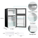 Mini Refrigerador 3.2 Pies Cúbicos 2 Puertas Plateado