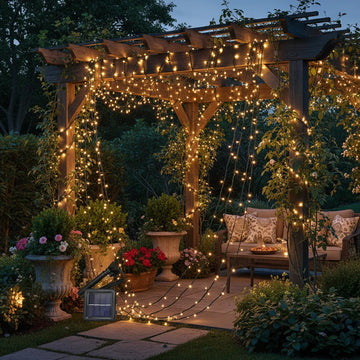 Luces Navideña Ventana Multicolor Con Carga Solar 100 Leds