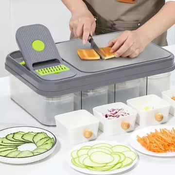 Cortador De Verduras Mandolina 28 En 1 Rallador Rebanador Verde