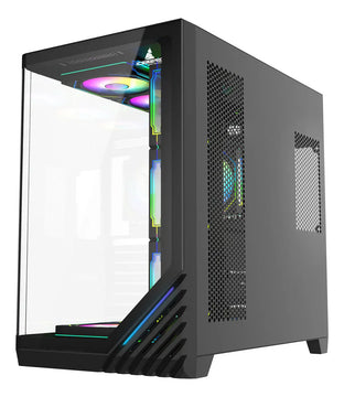 Gabinete Gamer Iceberg Crystal Wave L 7 Ventiladores Argb Negro