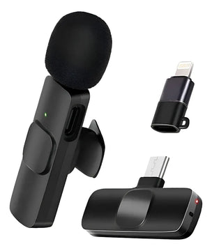 Microfono Inalambrico Solapa X1 2 En 1 Tipo C Comp Iphone Negro